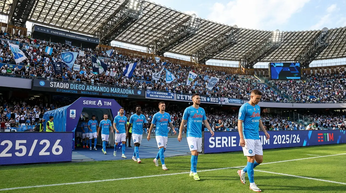 Jugadores del Napoli disputando un partido de la Serie A 2025/26 en el estadio Diego Armando Maradona